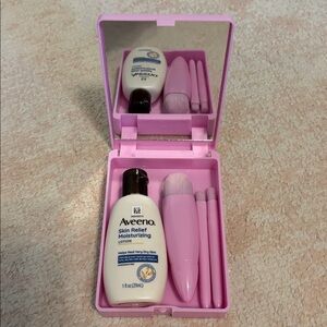 NWOT Travel kit with Aveeno lotion and brushes